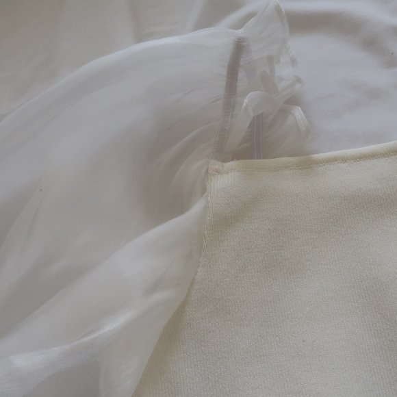 J.ING Simone White Puff Sleeve Top - S / White - Picture 4 of 6